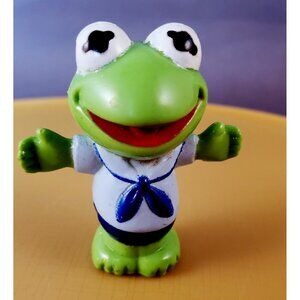 Baby Kermit Pvc Figure Cake Topper Mini Fig Muppet Babies 2 inch Sailor Suit